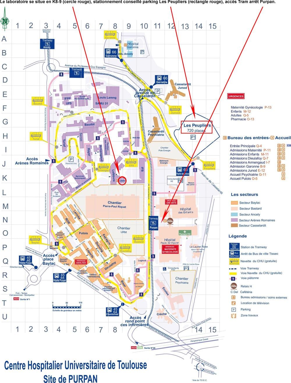 mappa di Tolosa ospedale