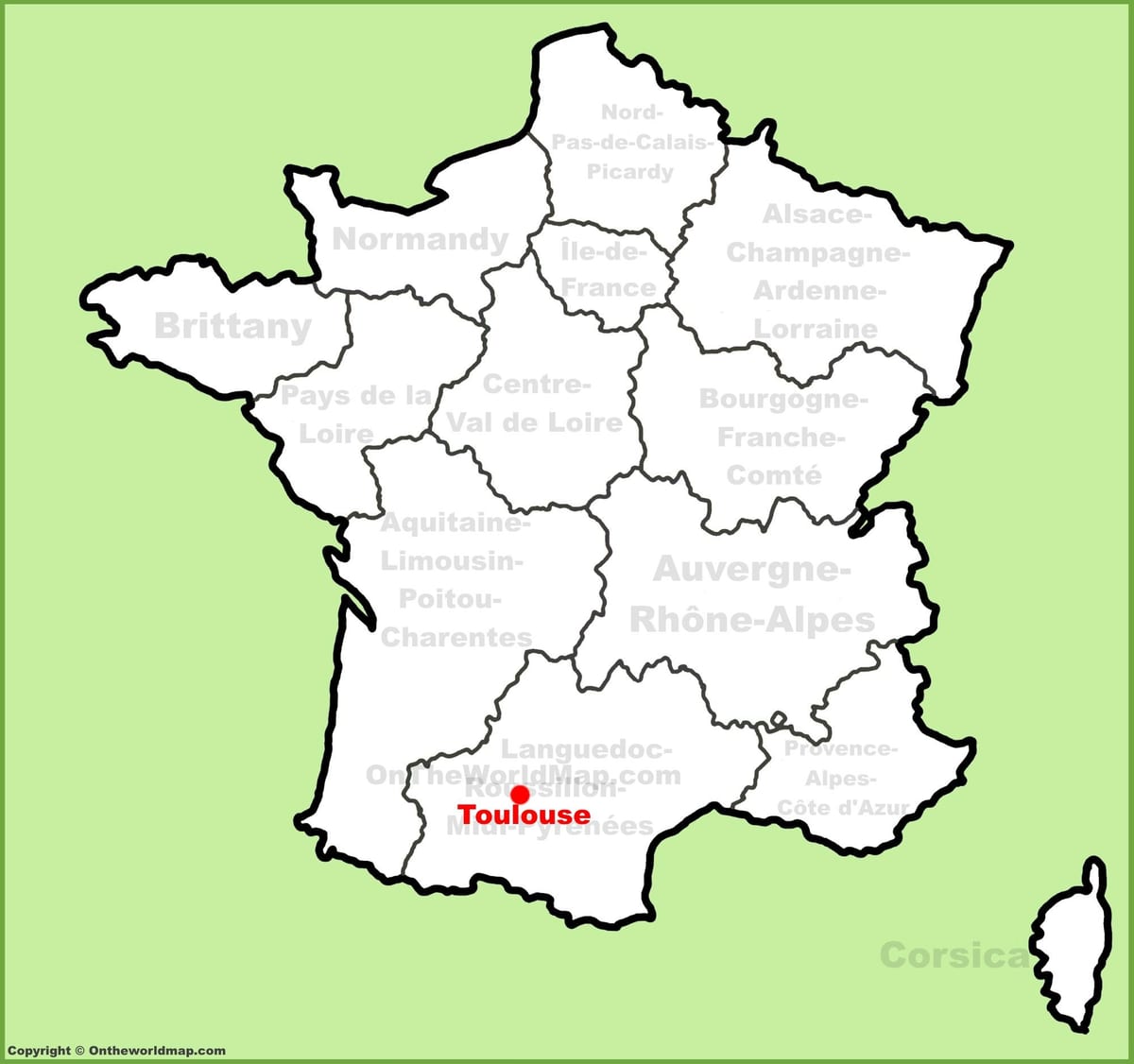 Tolosa su una mappa