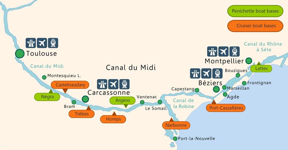 mappa di Tolosa barca