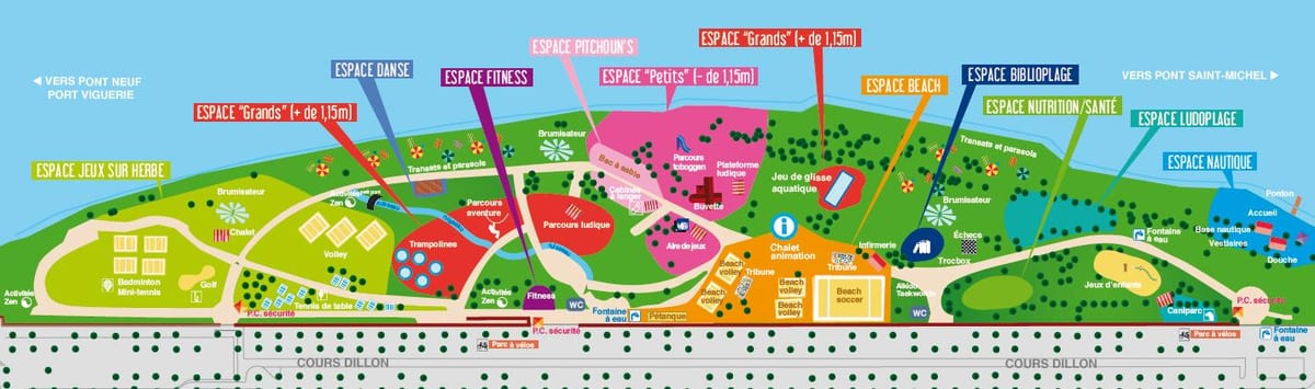 mappa di Tolosa spiaggia