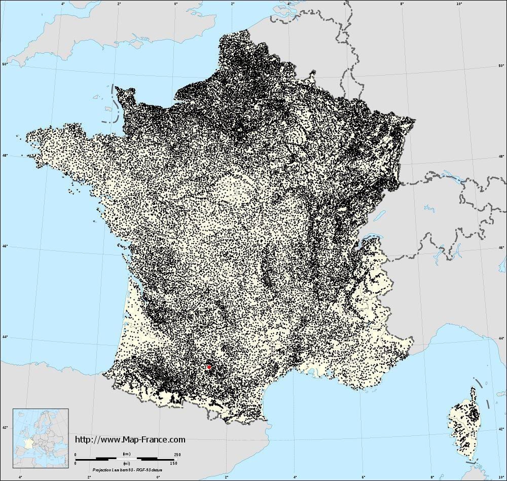 mappa di Tolosa comuni, ordinati per distanze