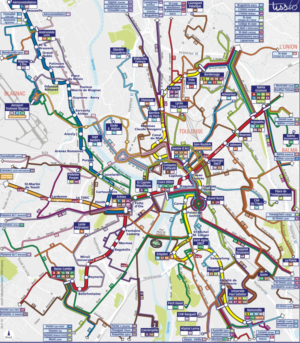 Tolosa trasporto mappa