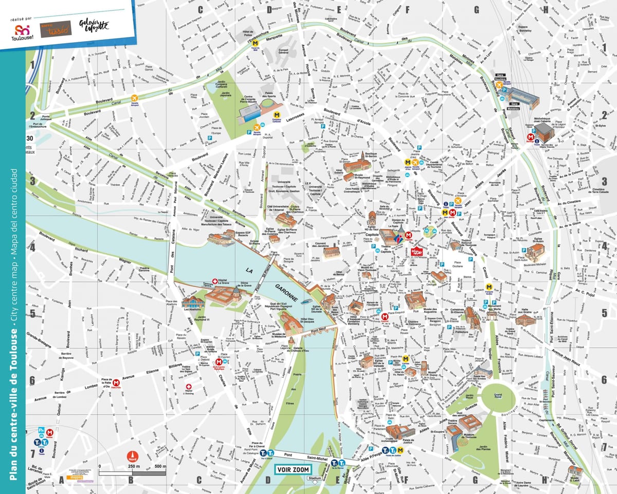 mappa stradale di Tolosa, francia